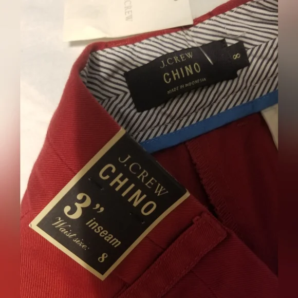 J.crew Chino City Short Women's Size 8 Color Red - Picture 6 of 10